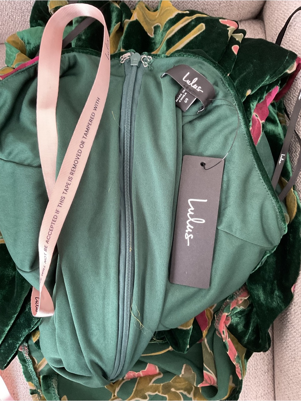 Lulus Flawlessly Gorgeous Green Burnout Floral Halter Velvet Maxi Dress Event S - Picture 12 of 15